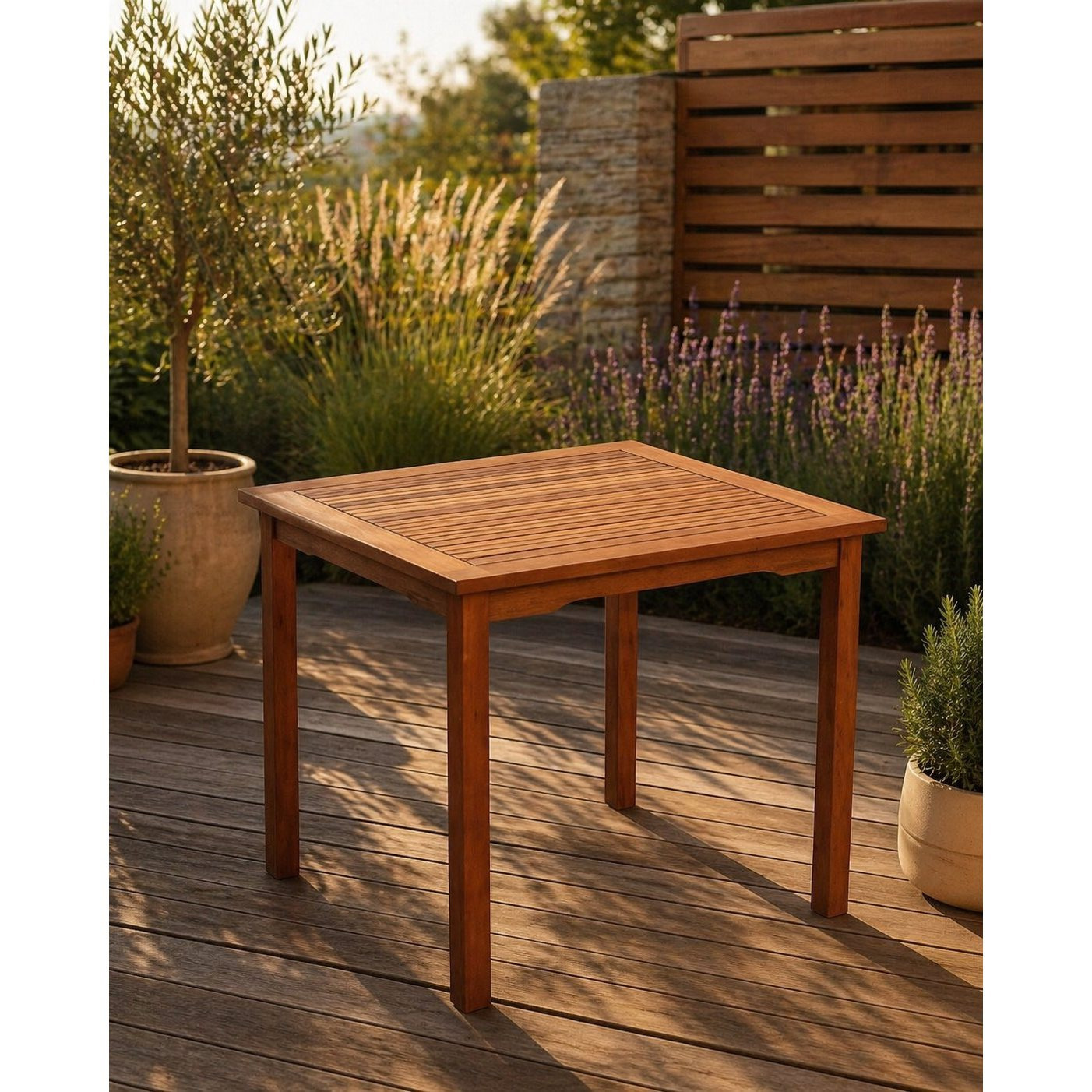 Garden Table 75x75cm, Eucalyptus
