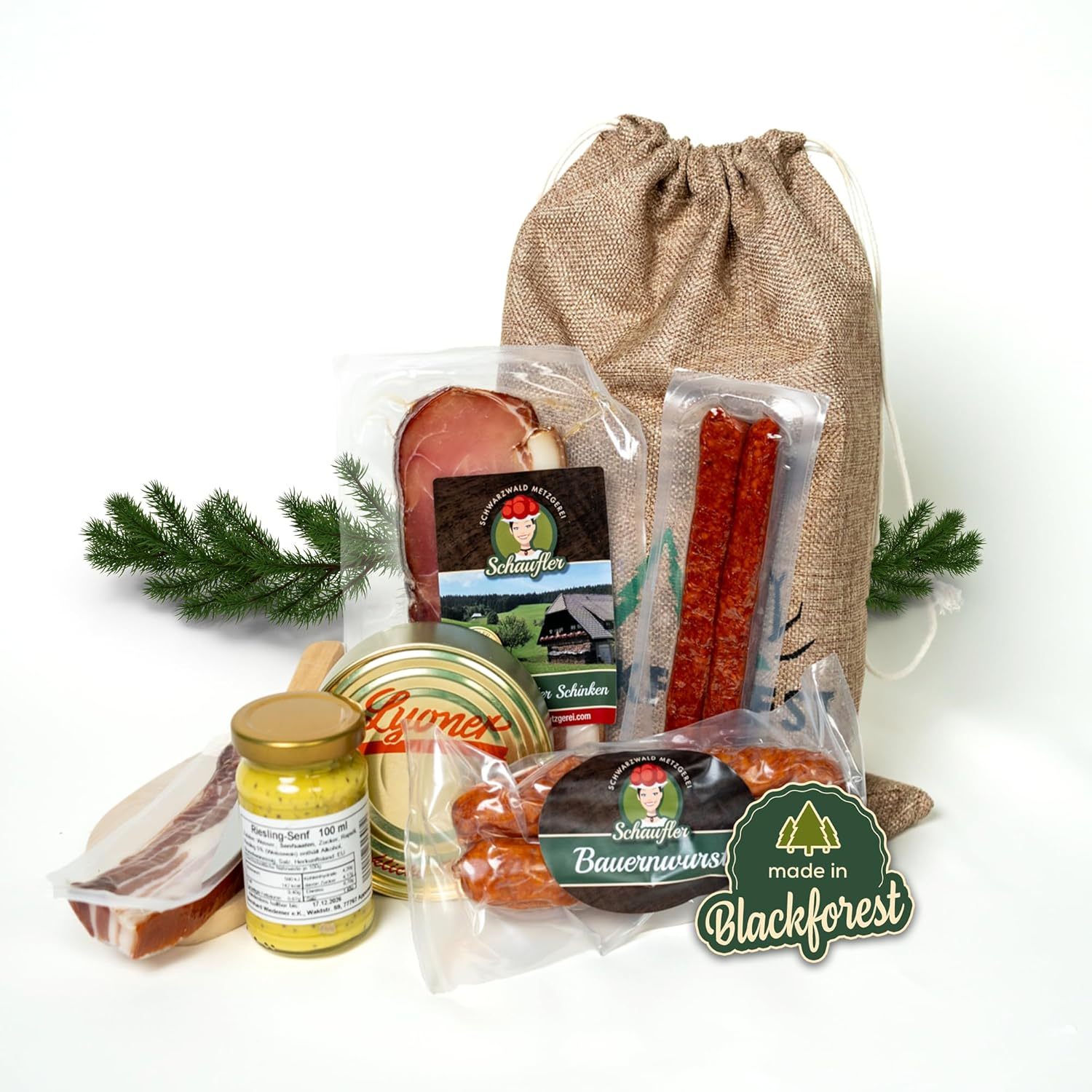 Rustic Snack Board - Black Forest Gift - Gift Basket | 8-piece Set