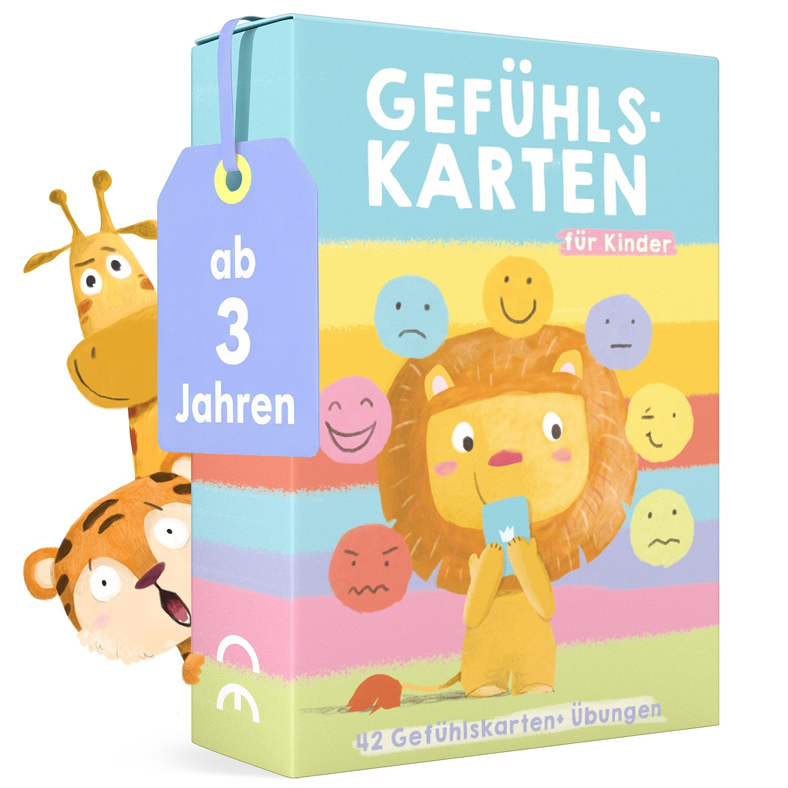 Image of 42 German For Kids - Ages 3+ - With Exercises - Picture Cards For Feelings - Mood Cards - Conversation Cards - Self-regulation - Companion To Kids' Emotion Diary - Twivee