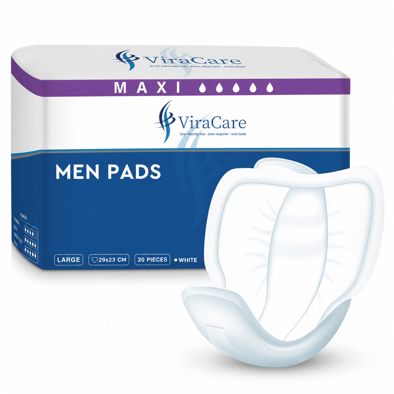 TEMU 20 X Maxi Pads Men | Adhesive Backsheet | Mens Pads | Pad For Men | Male Pad | Size 29x23 Cm | (1 Pack Of 20)