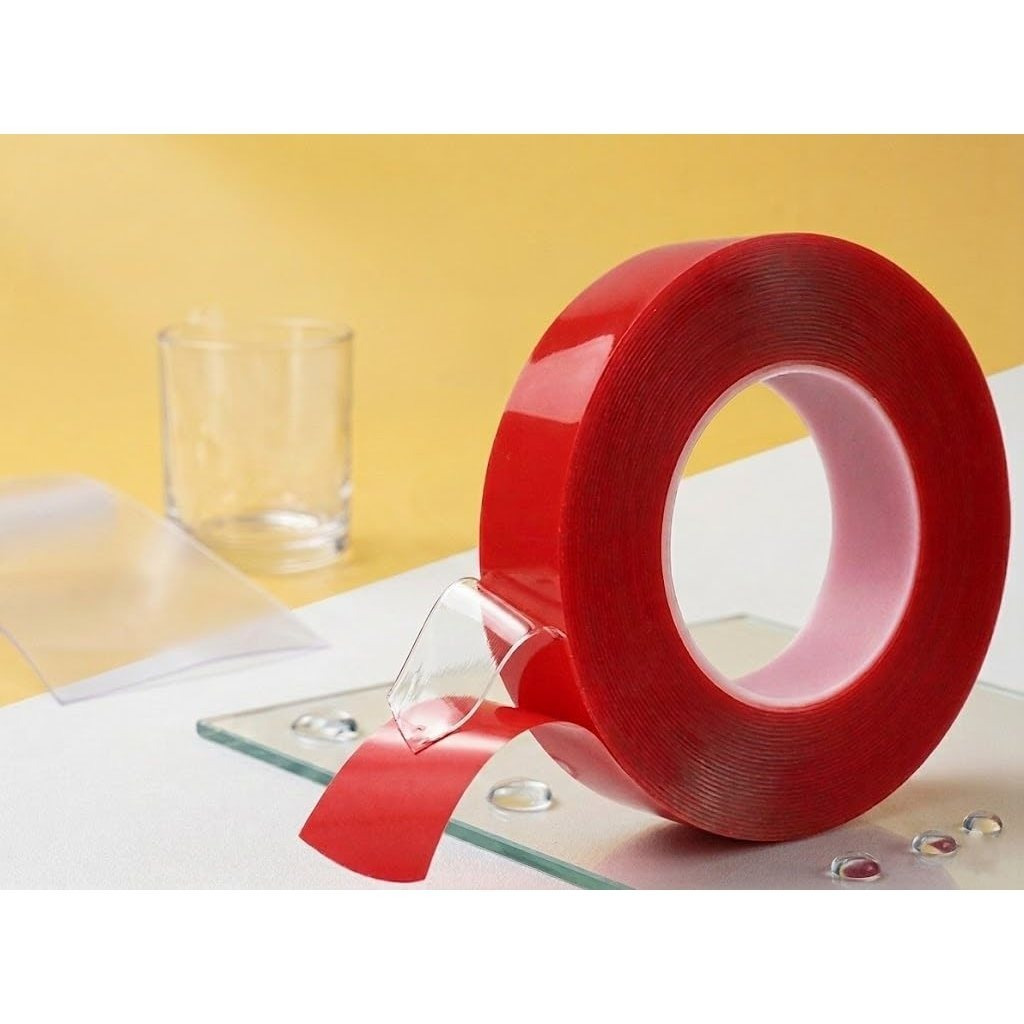 TEMU Cinta de Cara Extrafuerte Transparente, Cinta Adhesiva Reutilizable y Lavable, Cinta Nano sin Taladro para Pared, Hogar, Cocina, Oficina,
