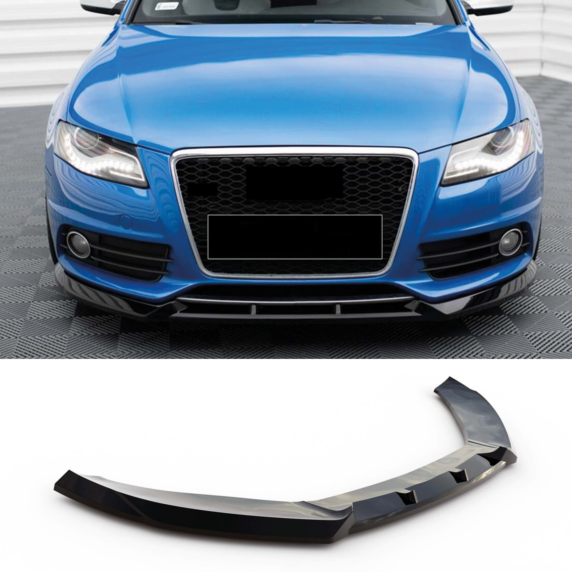 Front Bumper Lip Splitter For A4 B8 S4 Max V4 2008-2011 Vacuum Car Tuning Body Part Body Kit Vehicle Modification, Enhances Look, Separator Lip Diffuser Body Kit Spoiler Protection, Enhances The Of