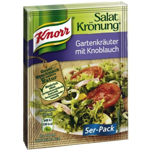 Knorr Salad Crown Garden Herbs With Garlic, 7 X 5 Bags (7 X 450 Ml)