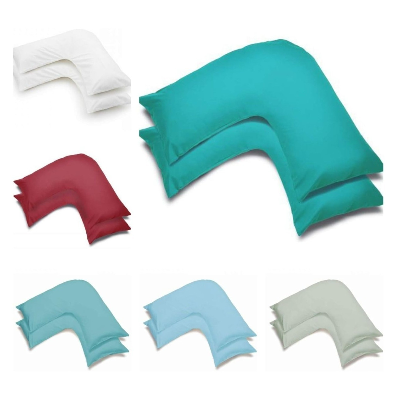 TEMU Pack Of 2 V-shaped Pillowcases | Microfiber Material V Pillow Covers, Smooth Durable & | Ideal For Back, Neck & Leg Support During Pregnancy,