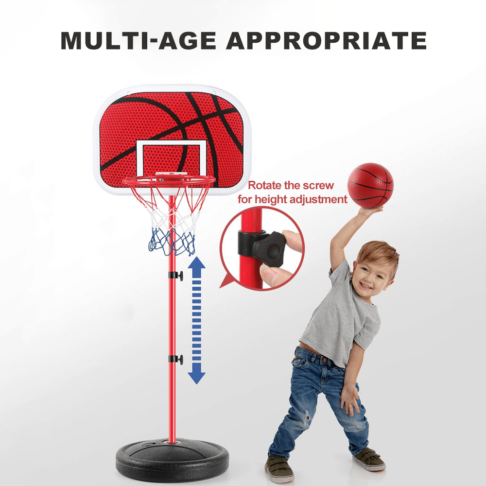 TEMU Adjustable Basketball Hoop, Indoor Household Basketball Stand, Boys Outdoor Interactive Shooting Rack, Vertical No Drilling Basketball Goal (1