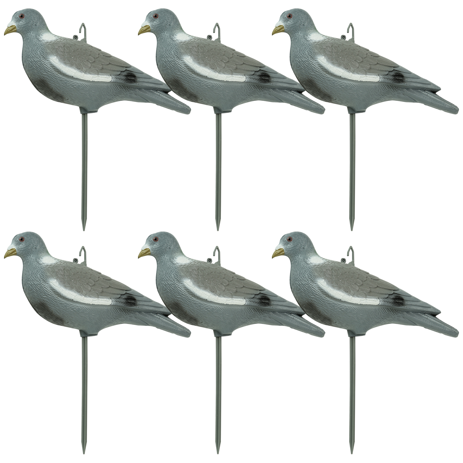 TEMU 6 Pack Full Body Painted Pigeon Decoys – Realistic Bird Decoy Set With , Outdoor Field & Garden Use