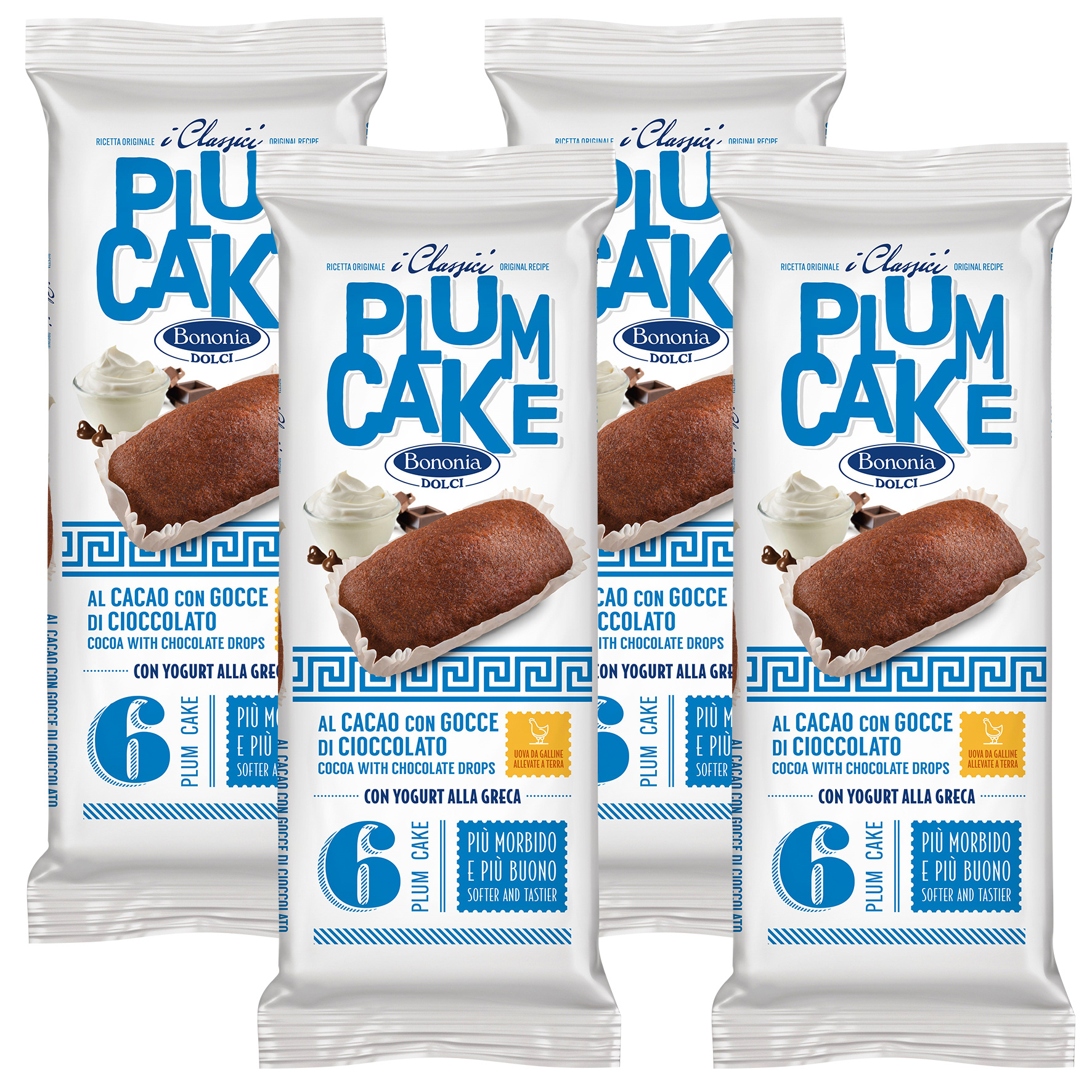 Bologna Sweet Plum Cake With Chocolate Chunks & Greek Yogurt – Fine Mini Cake Delight In 4-pack (4x198g) 792g