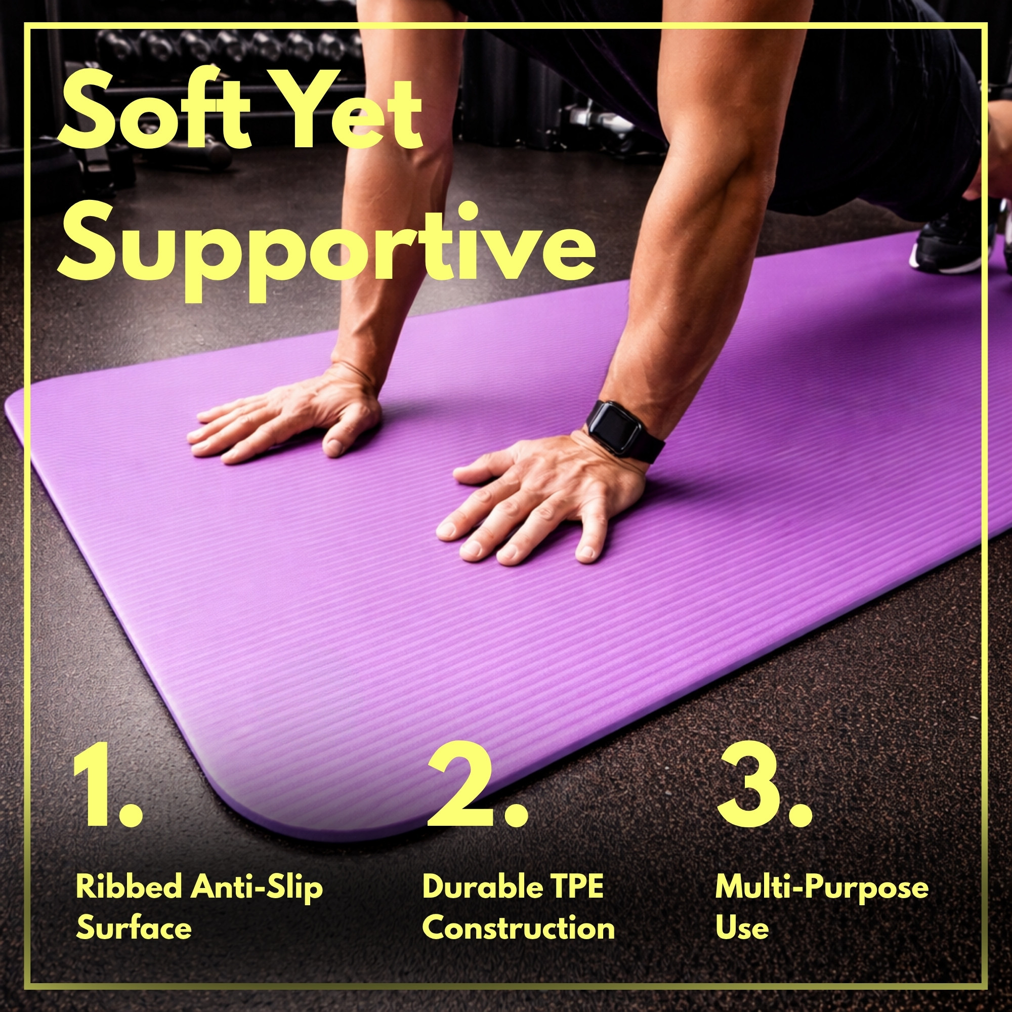 Premium 8mm Extra Thick Anti-Tear Yoga Mat for Pilates