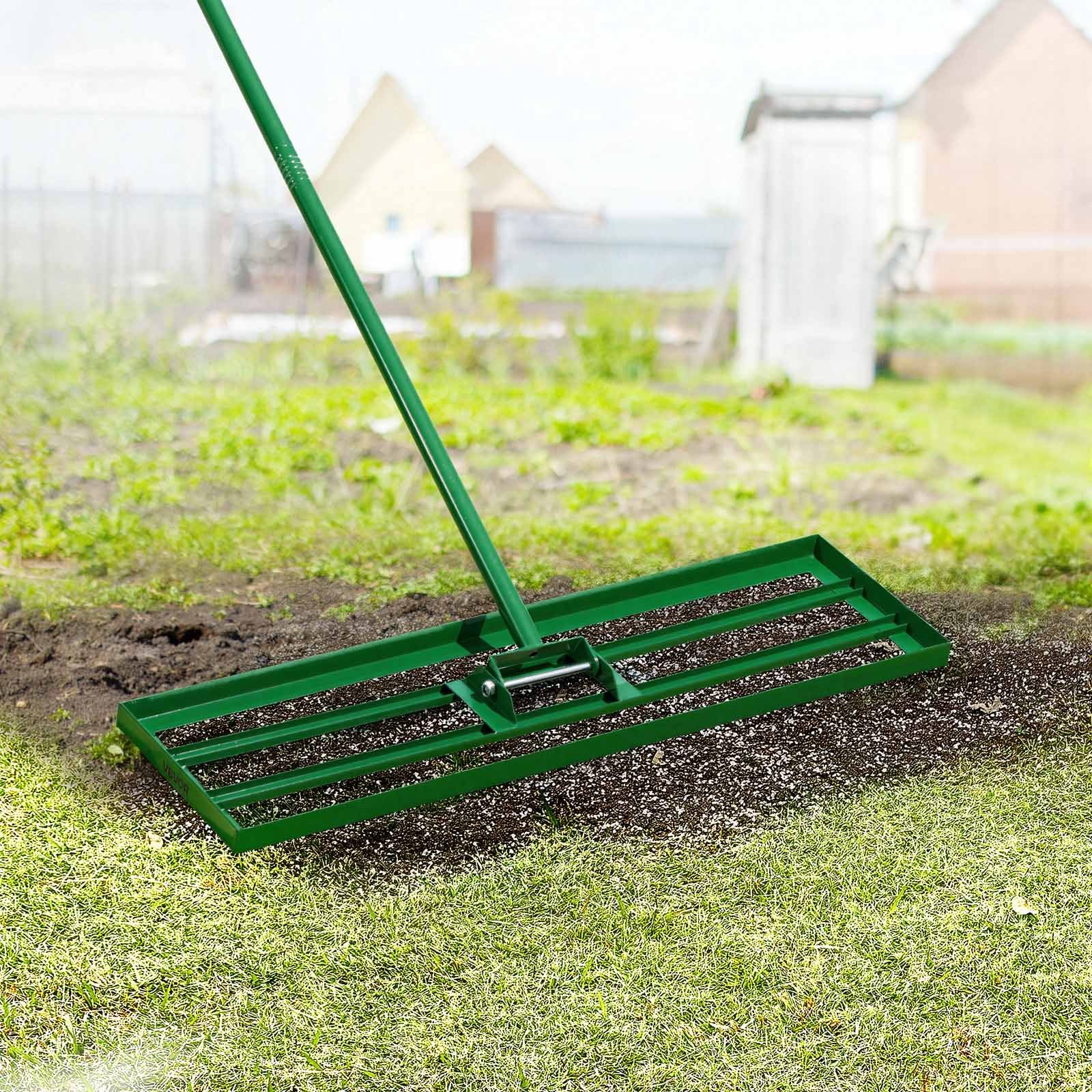 Image of Vevor Lawn Leveling Rake, 36"x10" Level Lawn Tool, Heavy-duty Lawn Leveler With 78" Steel Extended Handle, Yard Leveling Rake Suit For Garden, Golf Lawn, Farm