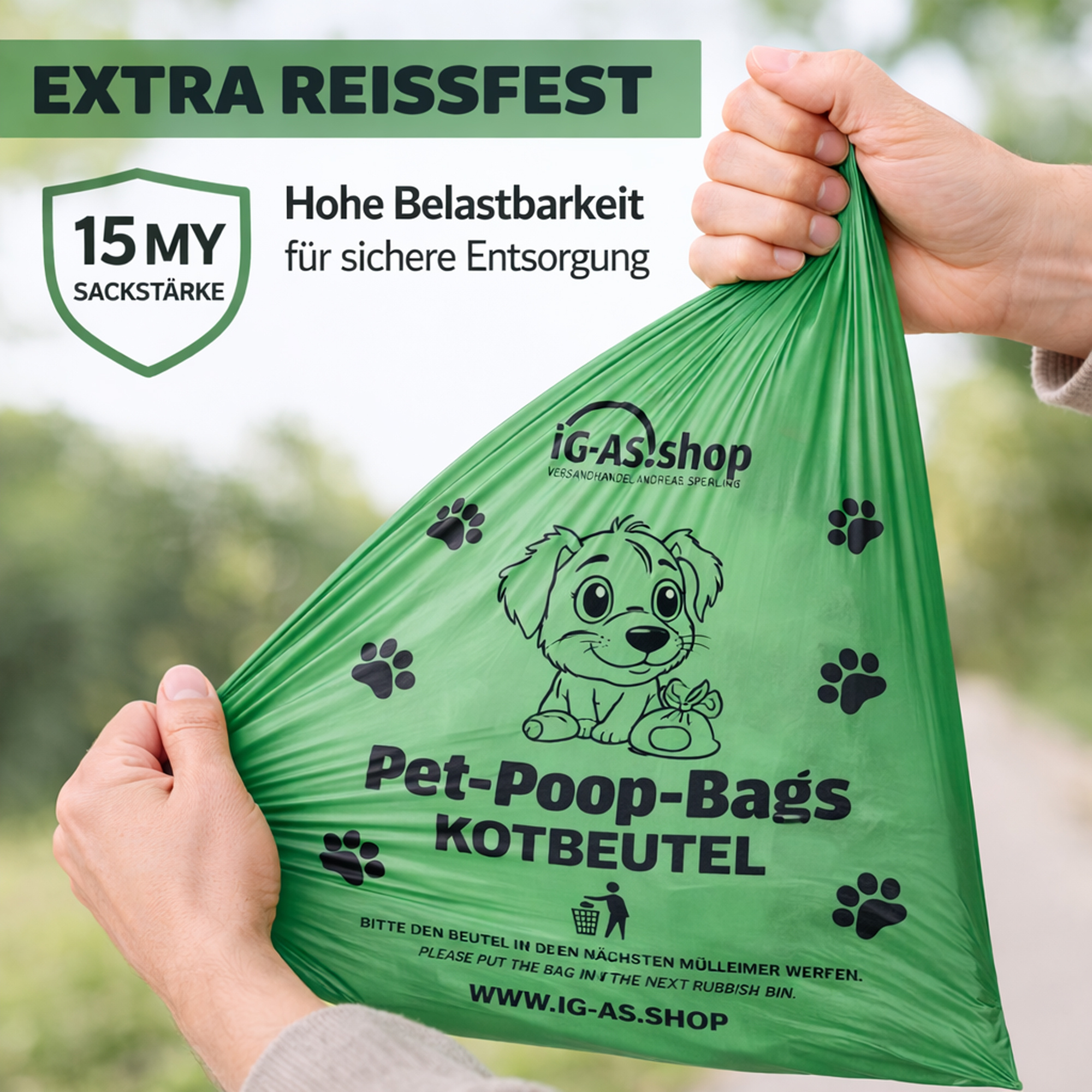 Image of Dog Poop Bags Scent 360 Bags (24 Rolls Of 15 Bags Each), Extra Thick, 23x33 Cm, Pet Waste Bags For Large And Small Dogs, Leak-proof, Pet Poop Bags, 50% Recycled Material