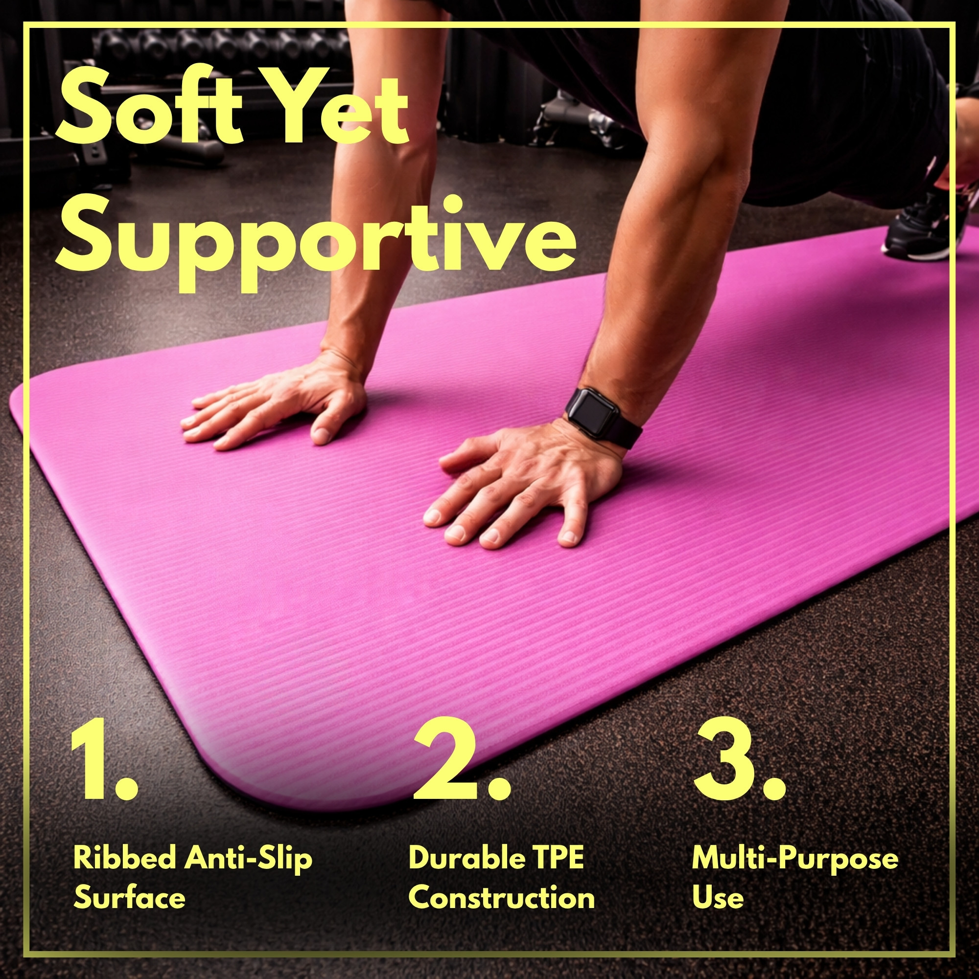 Premium 8mm Extra Thick Anti-Tear Yoga Mat for Pilates