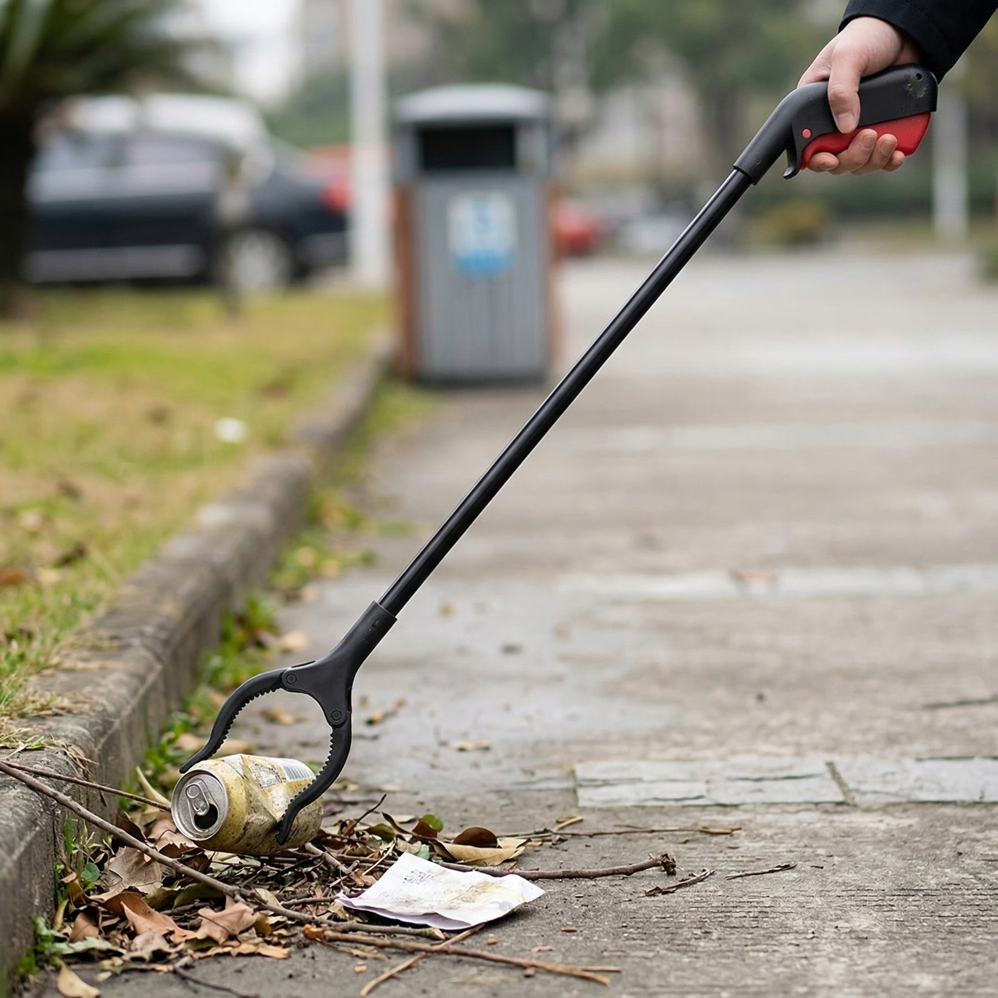 TEMU Pinza Alargador 78cm, Herramienta para Recoger Basura de Largo Alcance, Pinzas Reutilizables de para Alcance con Mango de Diseño de Agarre de