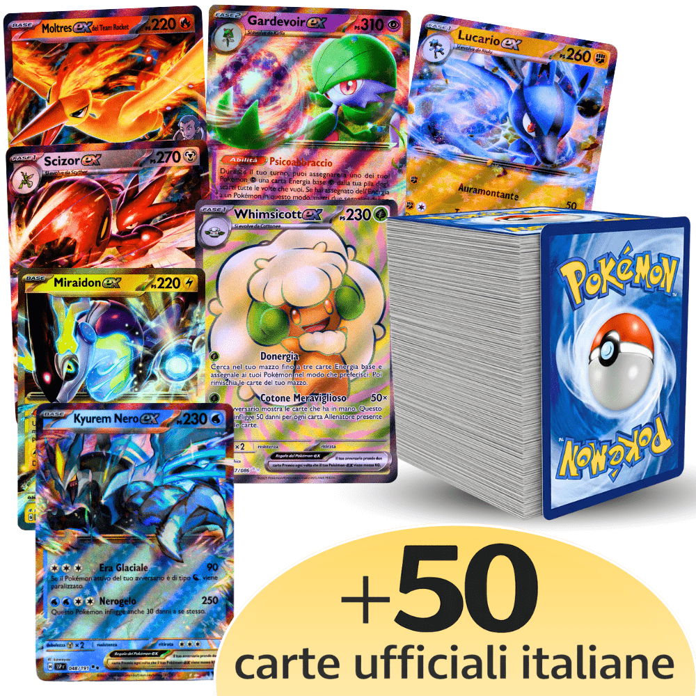 TEMU Pok矇mon TCG da 51 Carte in Italiana / : 1x Ultra EX/V + 5x (/) + 45 Carte Pok矇mon Comuni/Non Comuni - Carte Casuali