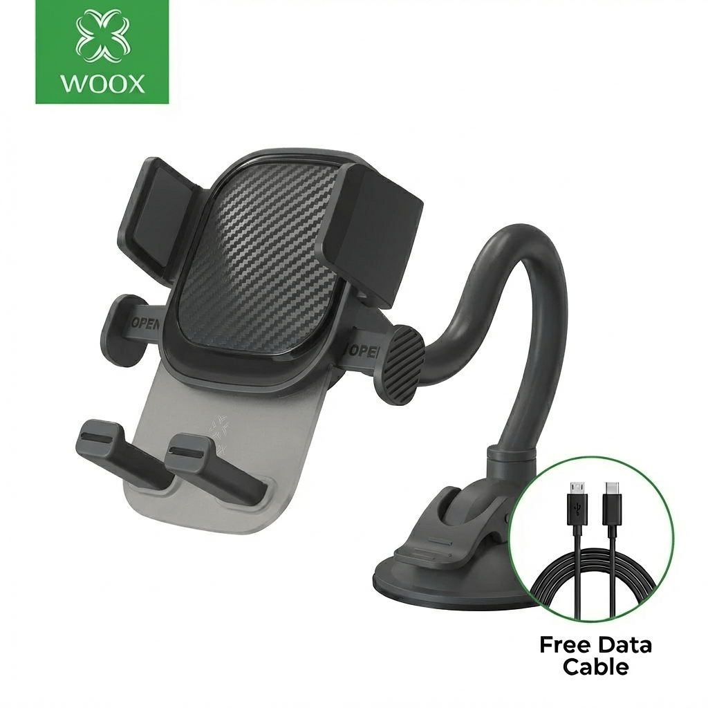 TEMU WOOX Soporte para Teléfono de Coche, Cuello Flexible 15cm, Fuerte, Antivibración, Compatible con los Smartphones e iPhone