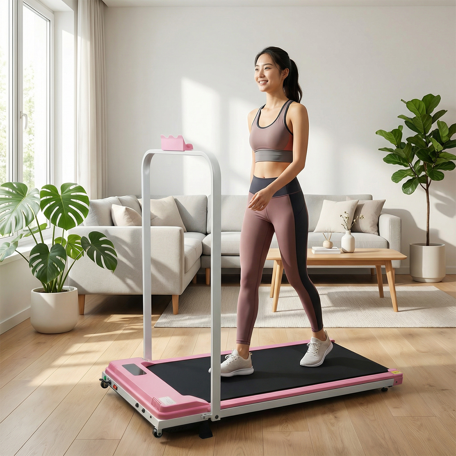 Portable Treadmill Walking Running with Incline & Bluetooth