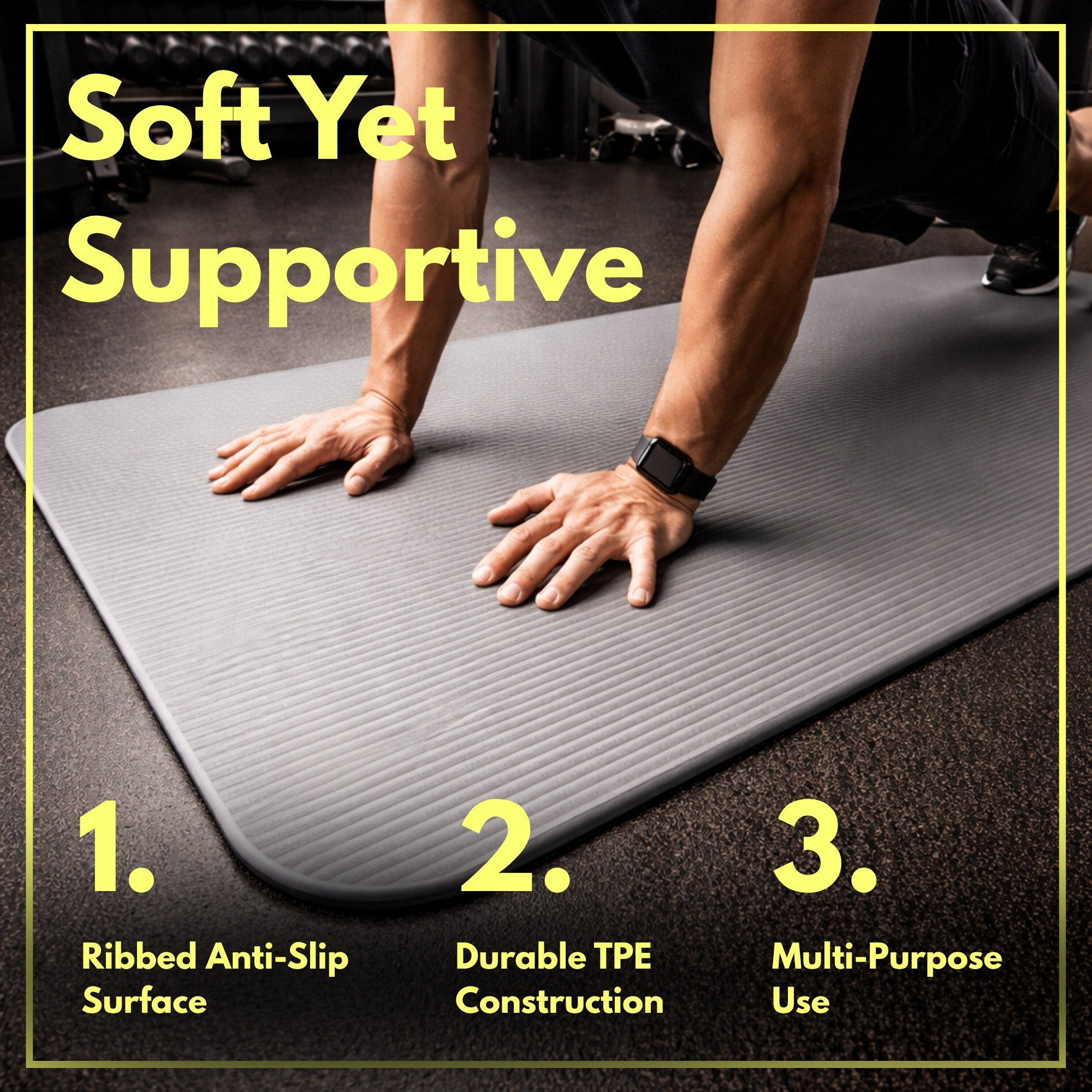 Premium 8mm Extra Thick Anti-Tear Yoga Mat for Pilates
