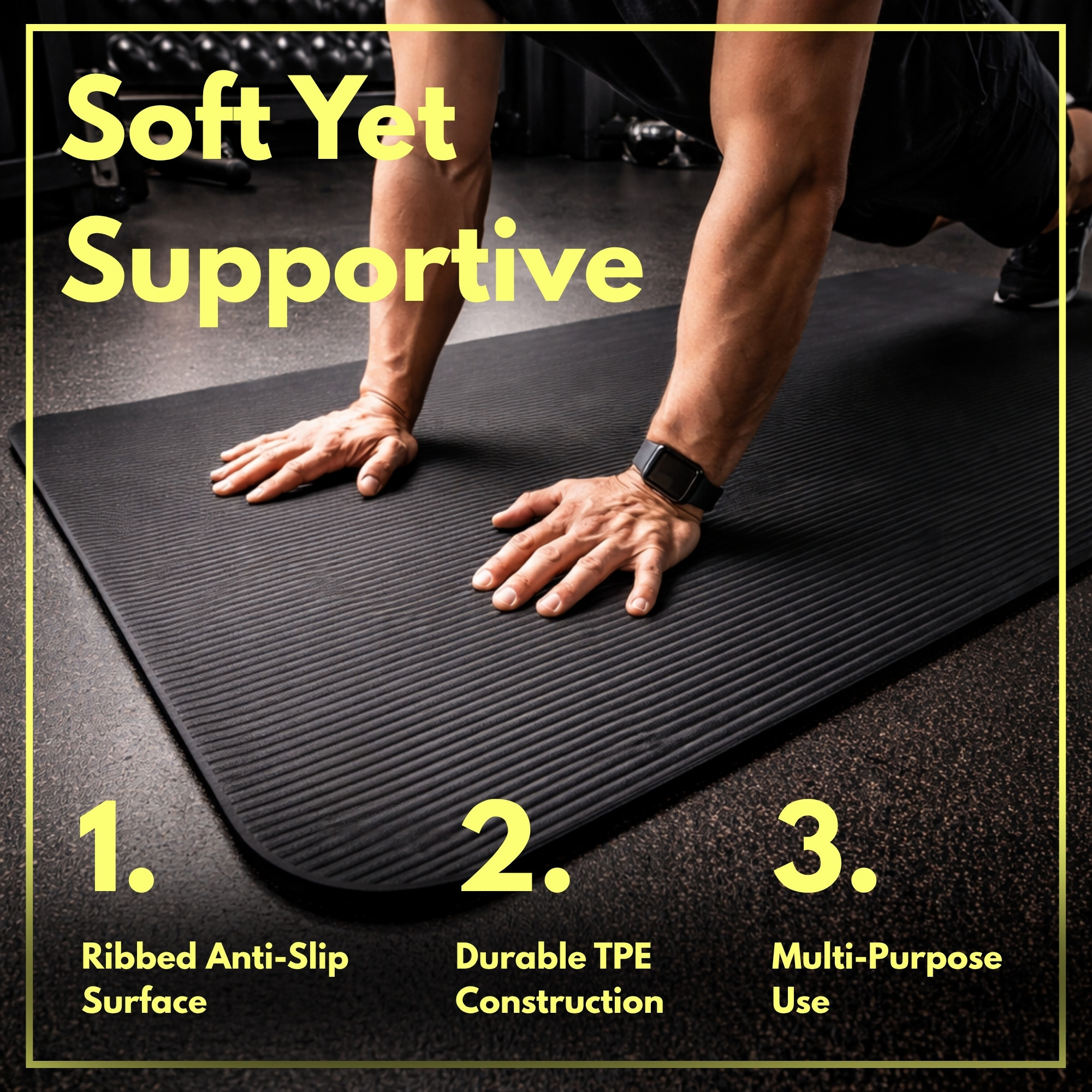 Premium 8mm Extra Thick Anti-Tear Yoga Mat for Pilates
