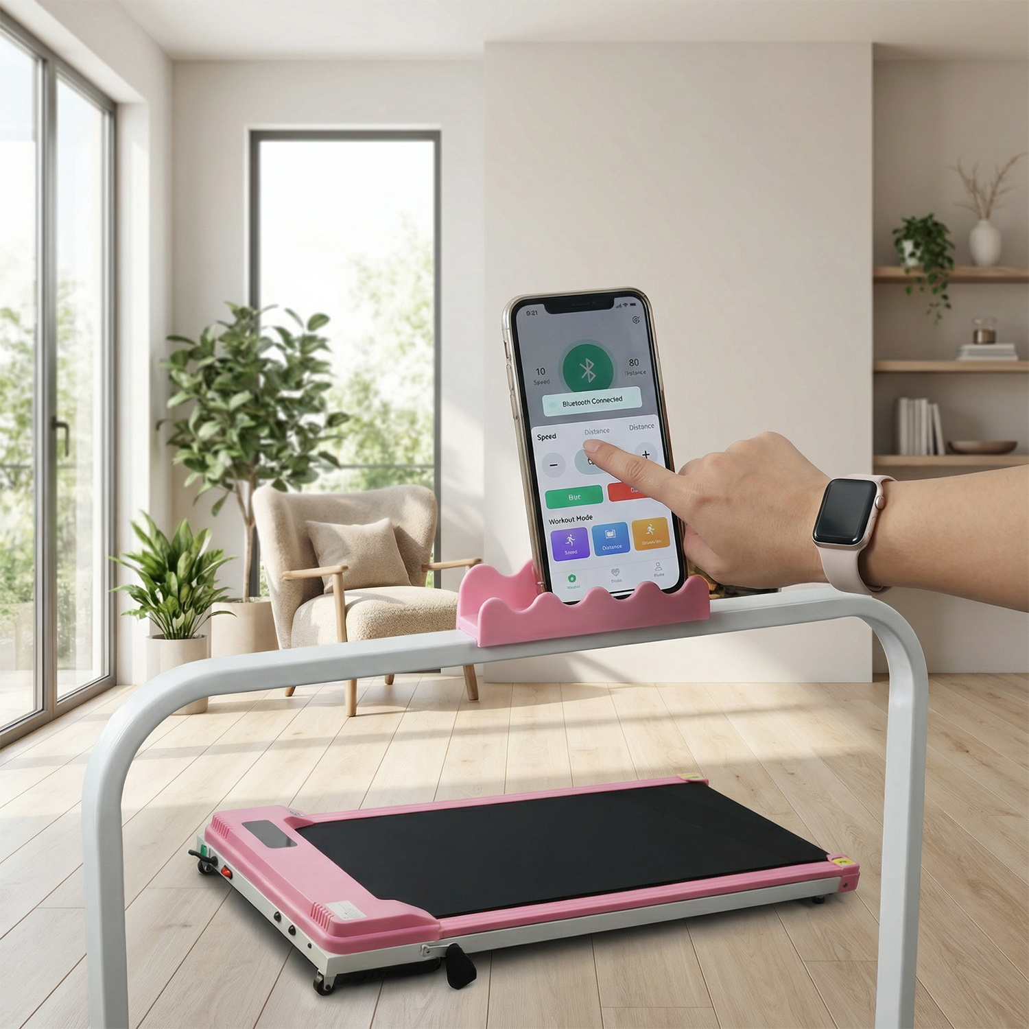 Portable Treadmill Walking Running with Incline & Bluetooth