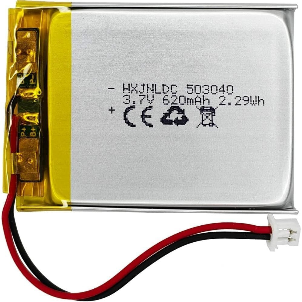 Image of Lipo 3.7v 620mah 503040 Battery With Connector – Compact Rechargeable Battery For Electronic Devices And Robots