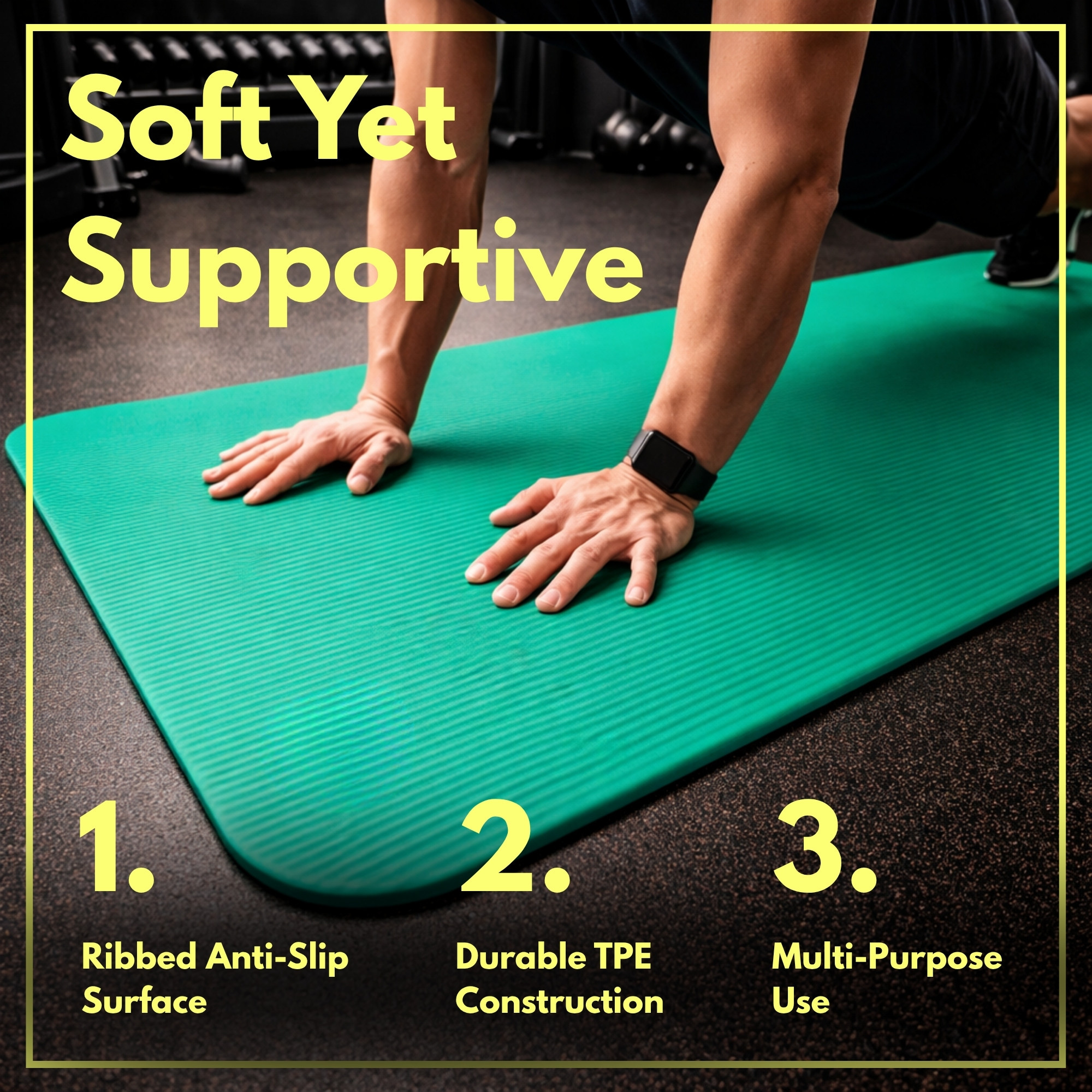 Premium 8mm Extra Thick Anti-Tear Yoga Mat for Pilates
