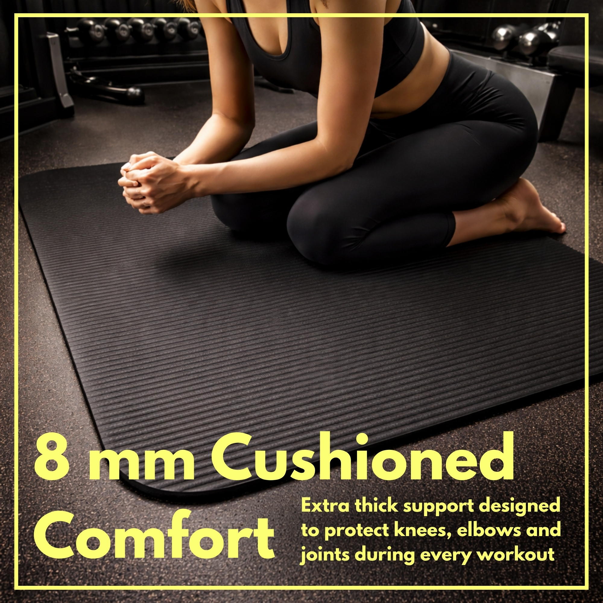 Premium 8mm Extra Thick Anti-Tear Yoga Mat for Pilates