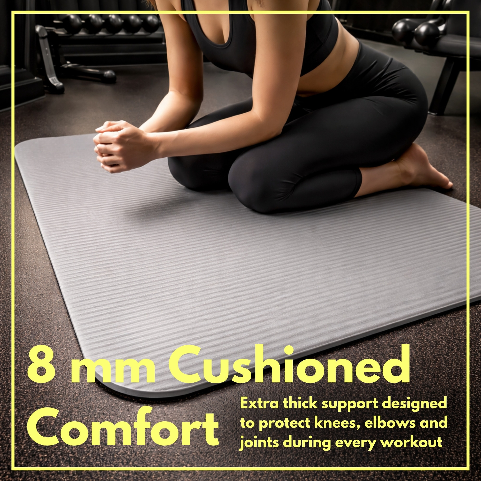 Premium 8mm Extra Thick Anti-Tear Yoga Mat for Pilates