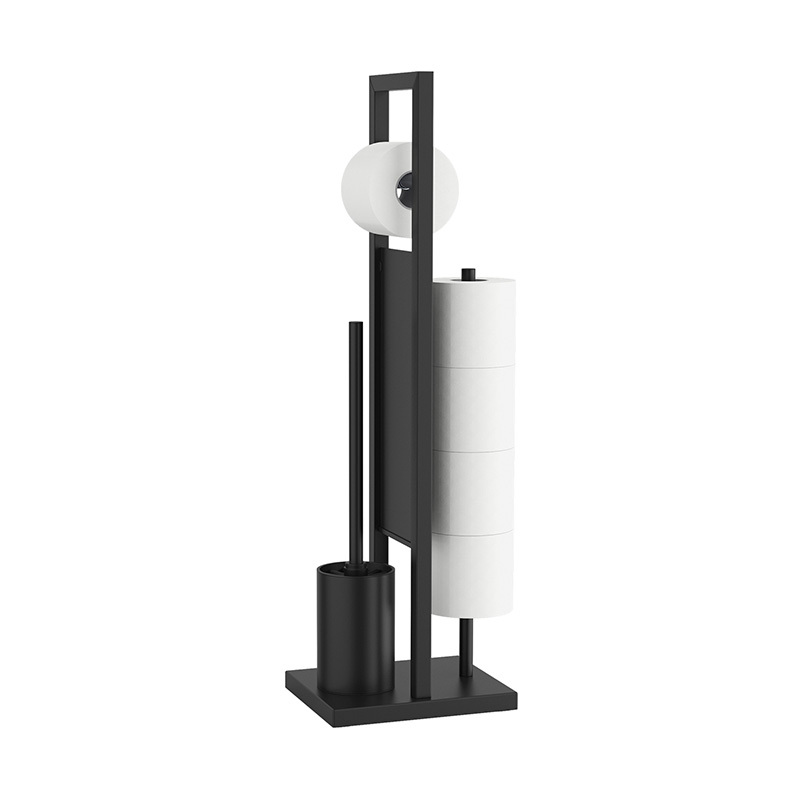 TEMU Portarrollos de papel higiénico con escobilla de baño, autoadhesivo, accesorio de baño de acero inoxidable para papel higiénico y rollos,