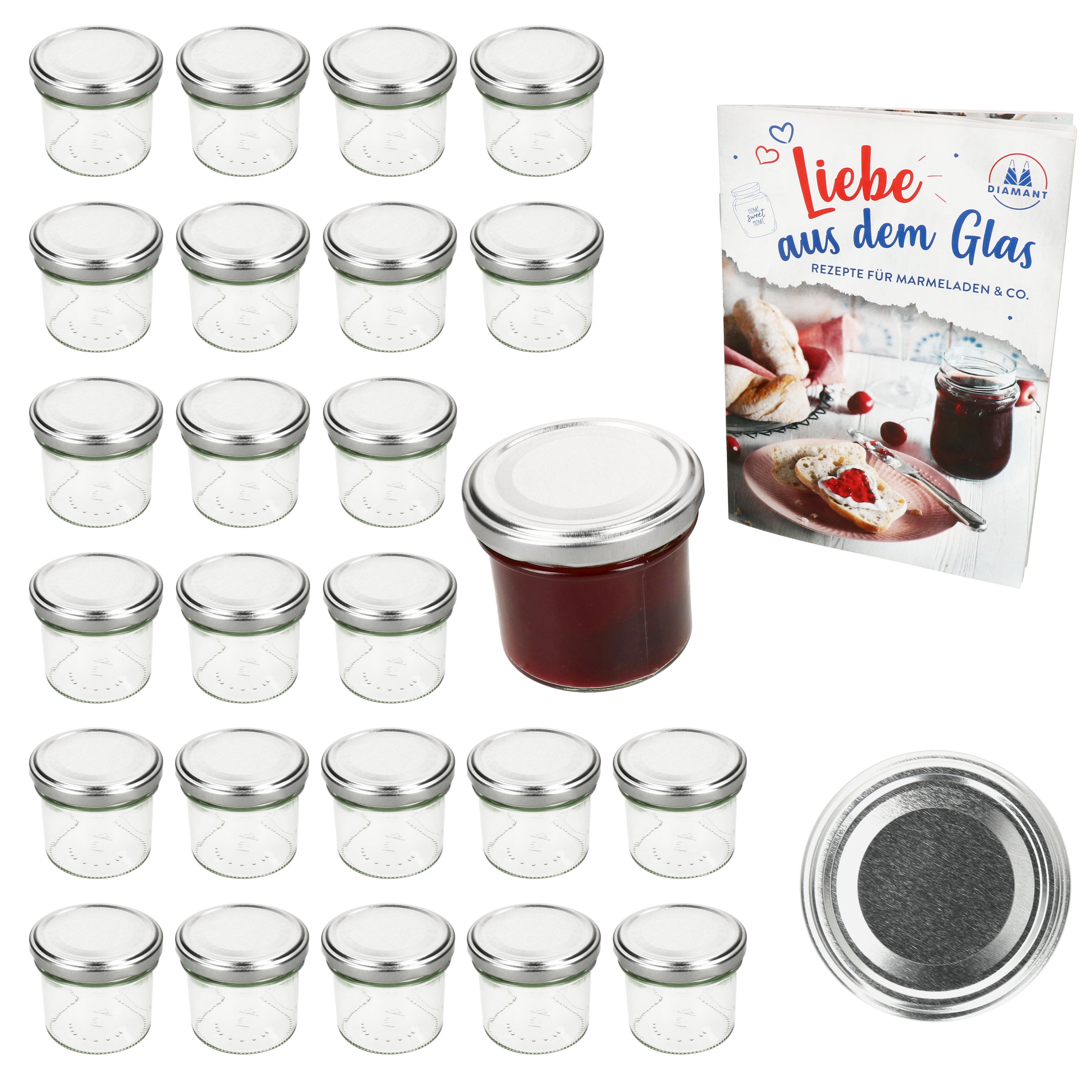 25-piece Set Fall Jar 125ml Jar + Silver Lid To66 . Diamond Sugar Recipe