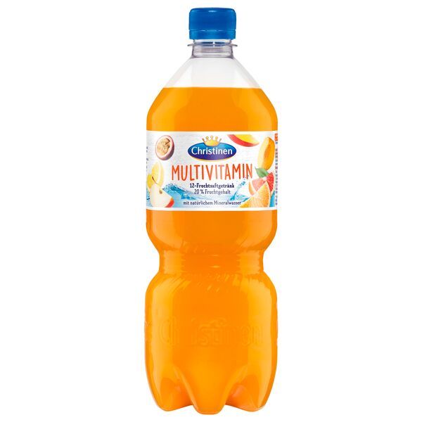Image of 12 Bottles Of Christinen Multivitamin Without Carbonation Pet 1 L Including One-way Deposit
