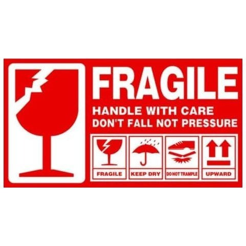 TEMU 500 Etiquetas de Envío "FRAGILE" – Rollos de 500 Pegatinas 50x90 mm – Adhesivas, Manejar con Cuidado, Mantener , No Apilar – y