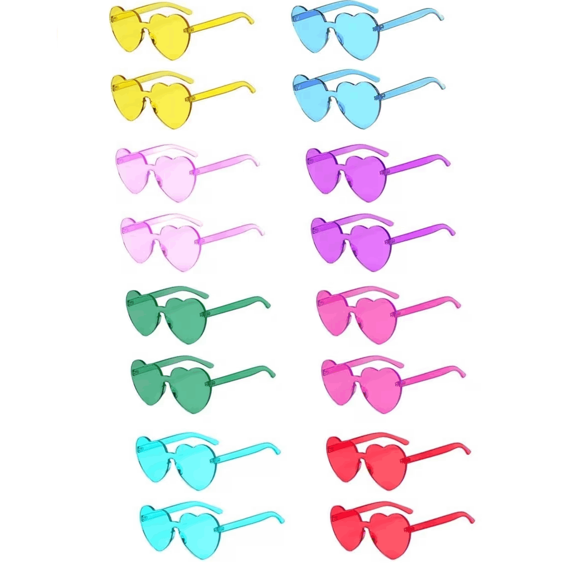 TEMU 16 Pairs Heart Shaped Glasses Glasses Retro Costume Glasses For 60s 70s 80s 90s Party Costume Accessories Carnival Masquerade For Men And Women