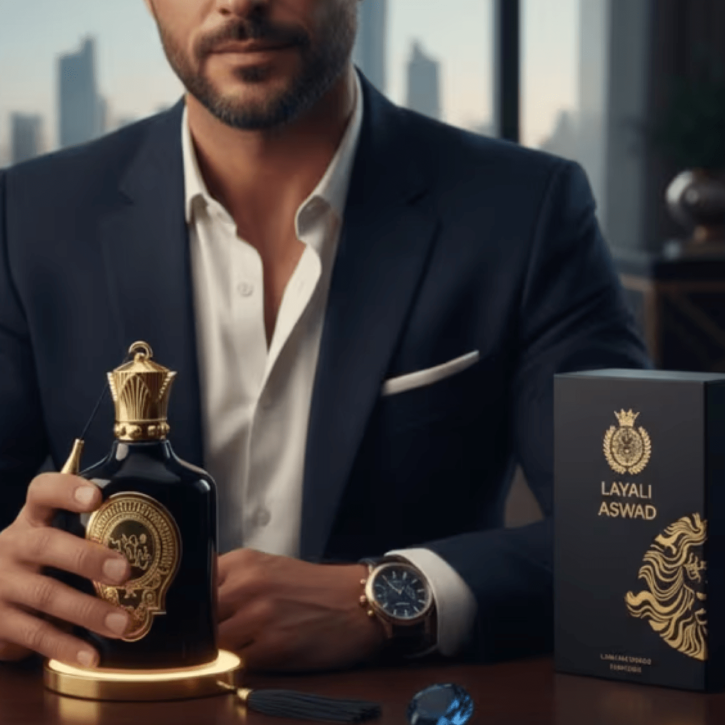 TEMU [mystical Arabian Oud Perfume For Men]- Layali Aswad Long Lasting Men's Fragrance 100ml Edp – High Quality Masculine Fragrance For Gentlemen