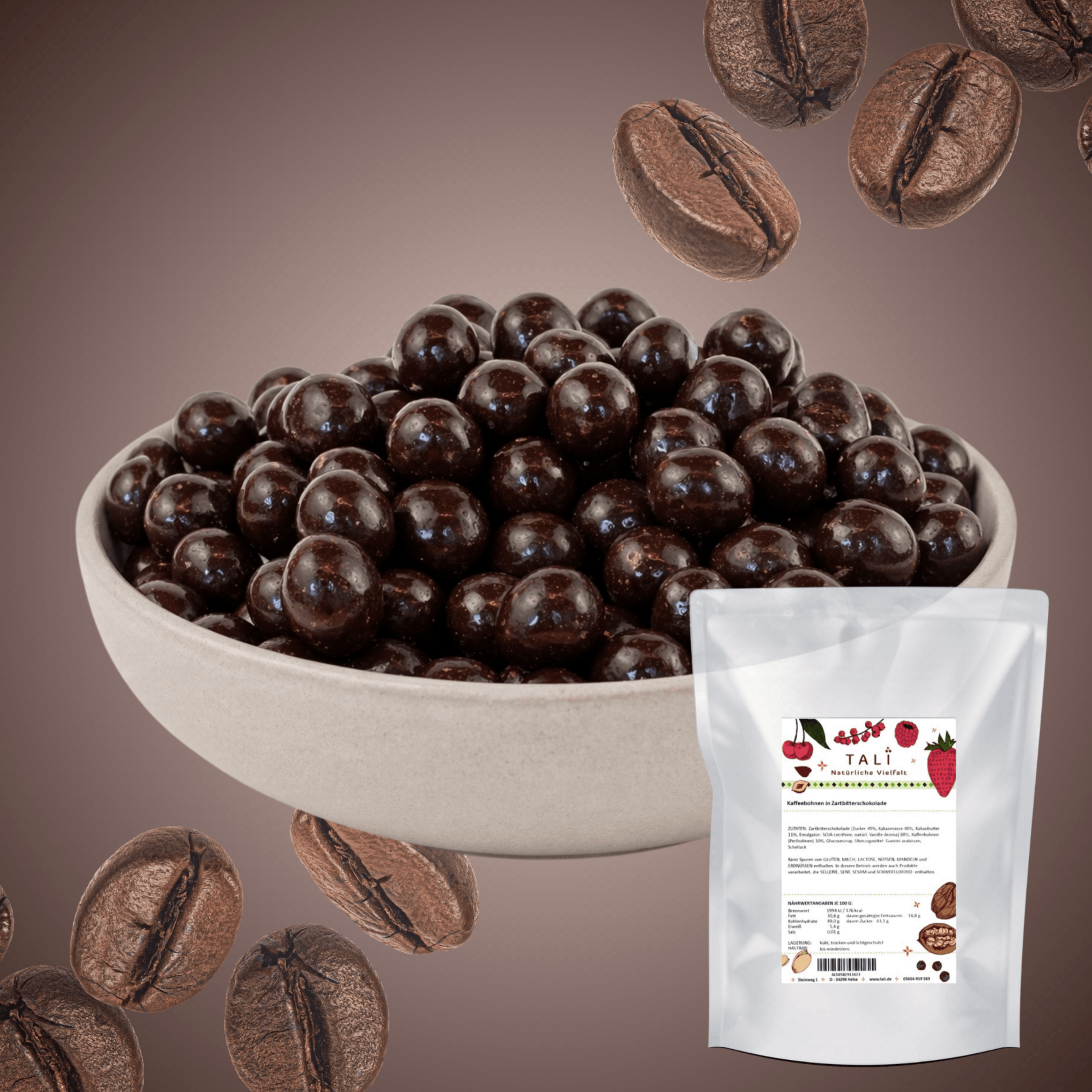 Select Coffee Beans In Mild Bitter Chocolate – Dark Chocolate Beans With Real Espresso Kick – Premium Snack For Coffee Lovers