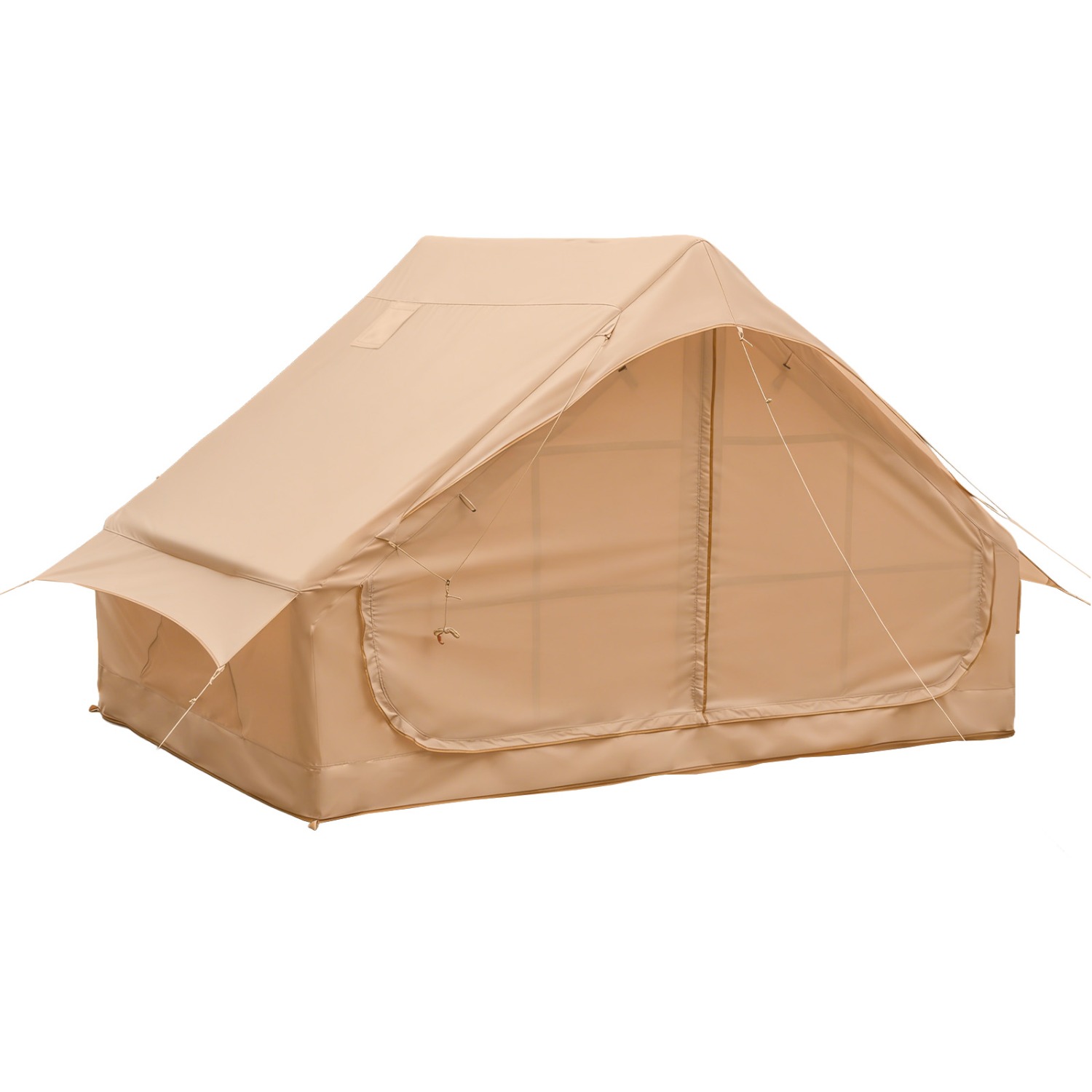 TEMU Inflatable Tents For Camping Easy Setup Outdoor Oxford Cabin Tent, Air Tent With Mesh Windows And Doors, 8 Person Glamping Tents With Stove Jack