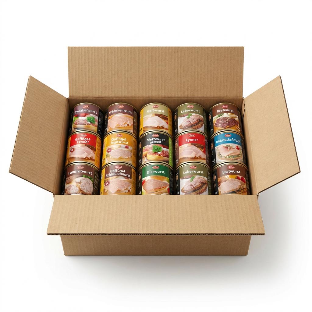 Image of Werz - Stock Package 15 Varieties Of Canned Sausage - Mix Of Sausage Goods - 15x125g 1,875kg