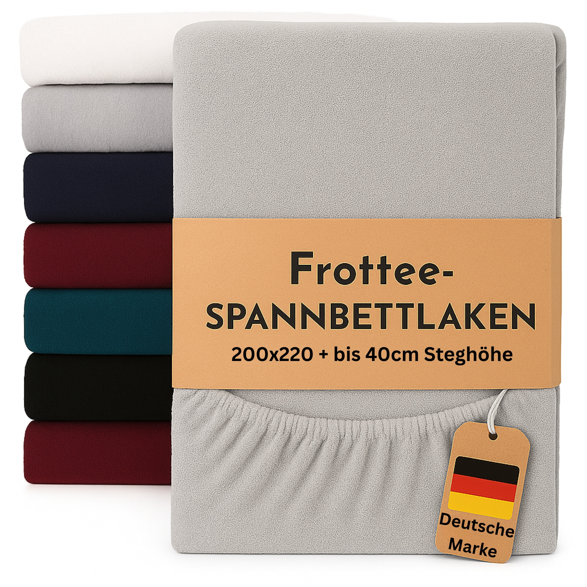 Terryfitted Sheet 200x220 With 40cm Skirt Height - Fitted Sheet Suitable For And Box Spring Beds - Rubber For