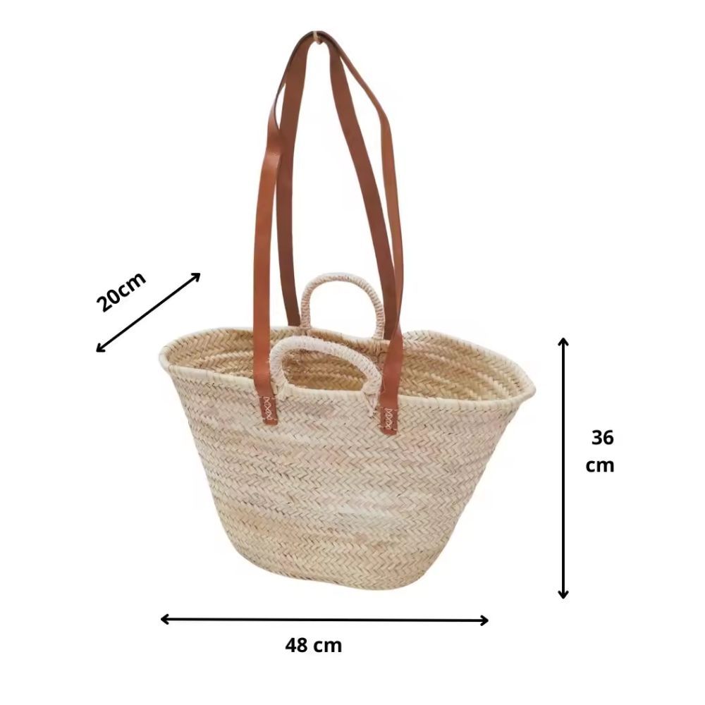 TEMU Capazo Bolso Mujer de Playa y Piscina Medidas 20x48x36 de Forma Artesanal en Palma Natural