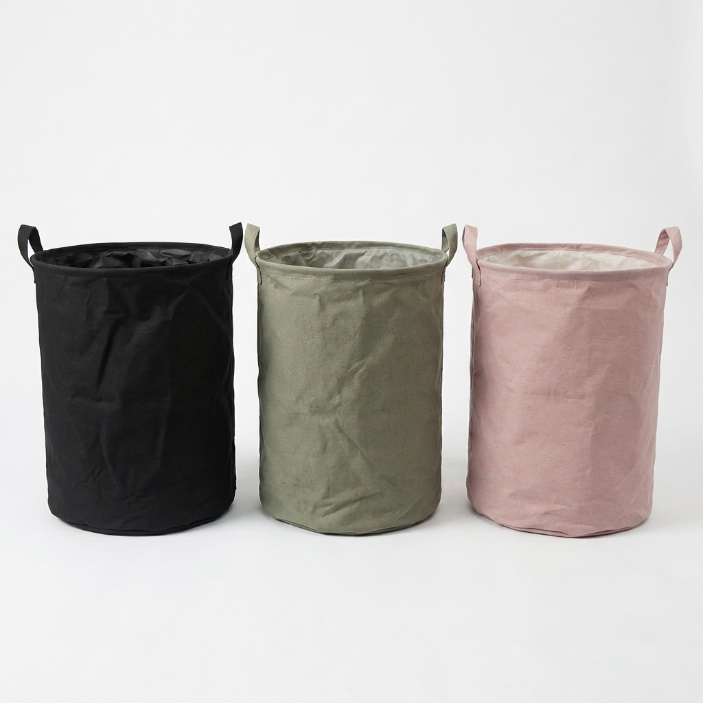 TEMU Set 3 Cestos Ropa Sucia Plegables Algodón, Organizador Gran Capacidad, Impermeable con Reforzadas, Bolsa Juguetes Dormitorio Infantil |