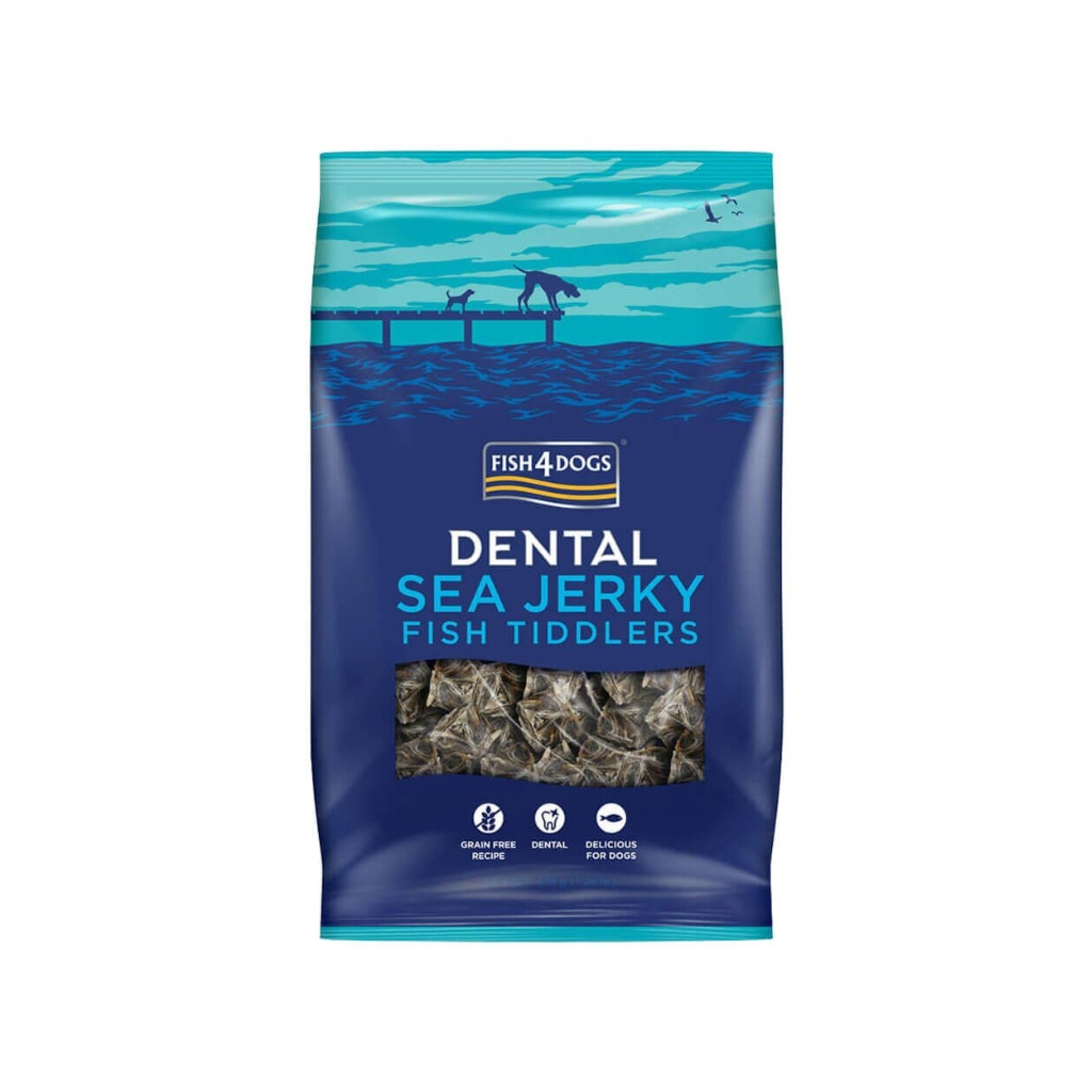 TEMU FISH4DOGS Dental (Fish Tiddlers) (115 gr) - Snacks en Dentales de Piel de Pescado para Perros