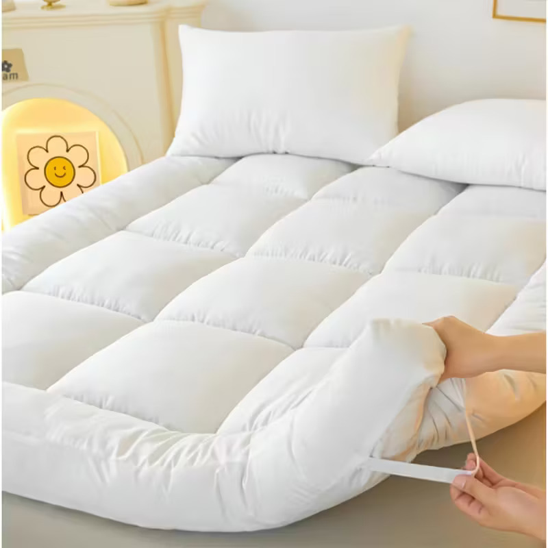 E-shop 10 -Quality-Matratzenauflage 1200 GSM, gepolsterter Matratzen-Topper, Mikrofaser, extra weich und, gesteppte Spannbettauflage für Rücken, mit