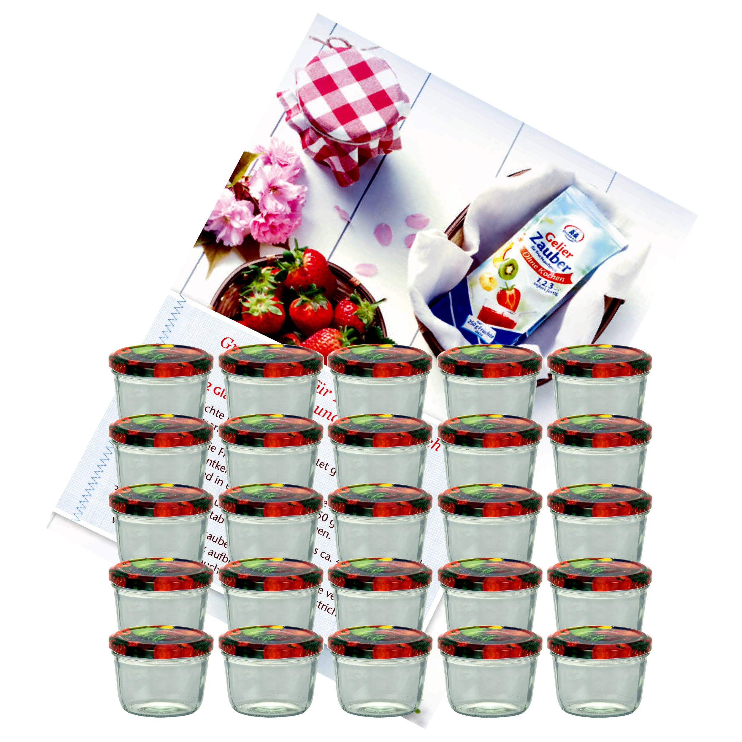 25-piece Set Of 230 Ml Falling Jar With Fruit Lid, To 82, Including Diamond Recipe Booklet