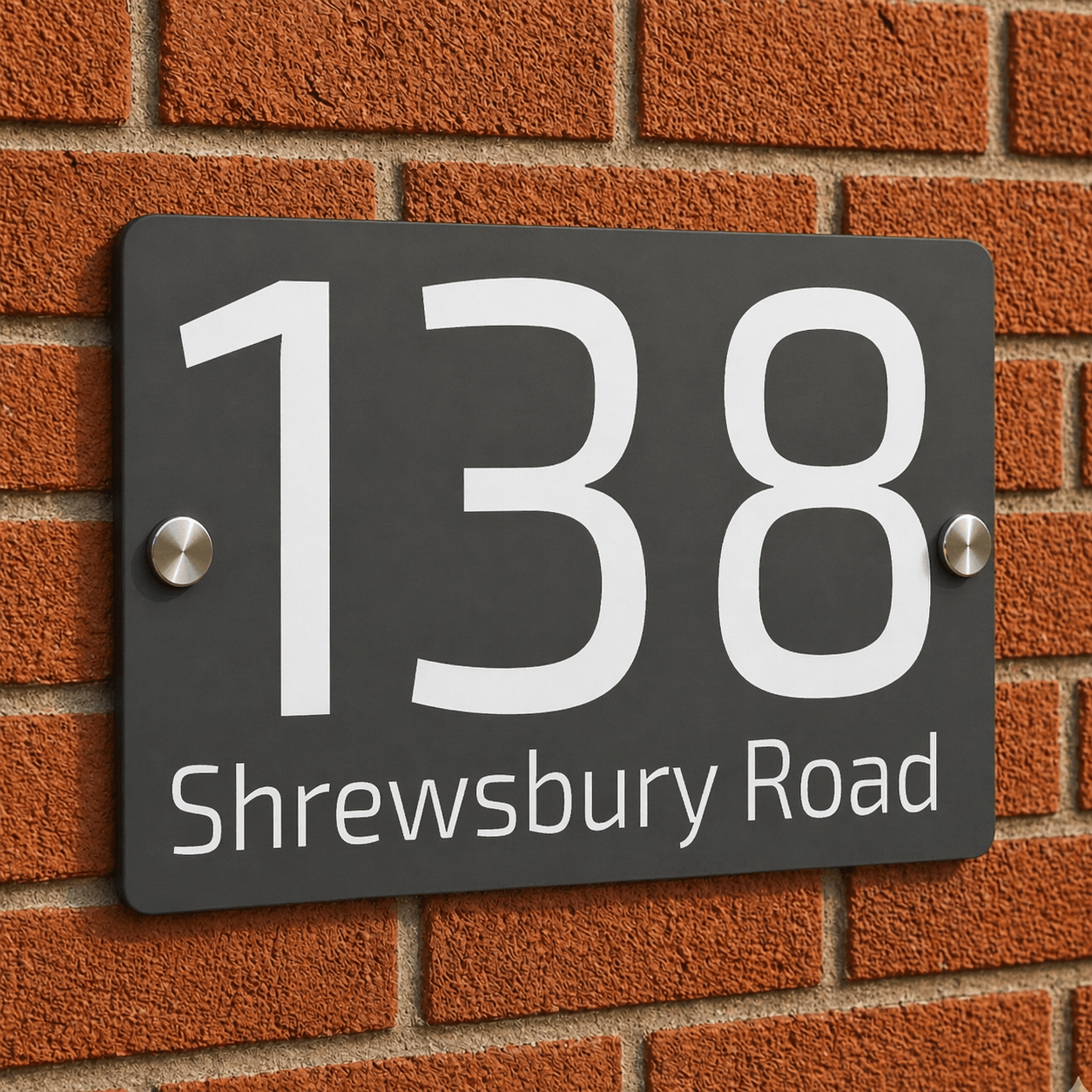 TEMU Custom 3mm Acrylic House Number Plate Personalized Outdoor Address Decorative Sign, Uv Printed Family Number Plate Wall Decorative Number Plaque