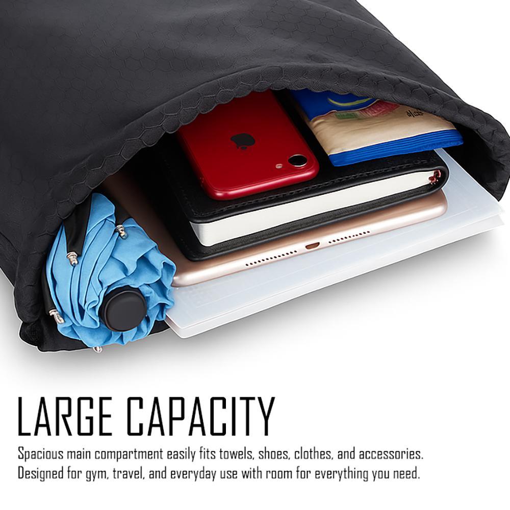 WOW Travel Water Resistant Gym Bag Drawstring Backpack