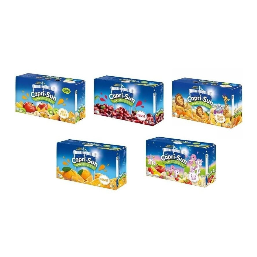 Image of Capri Sun 5 Variety Mix Multivitamin, Cherry, Safari, Orange, Fairy Drink (50 X 200ml)