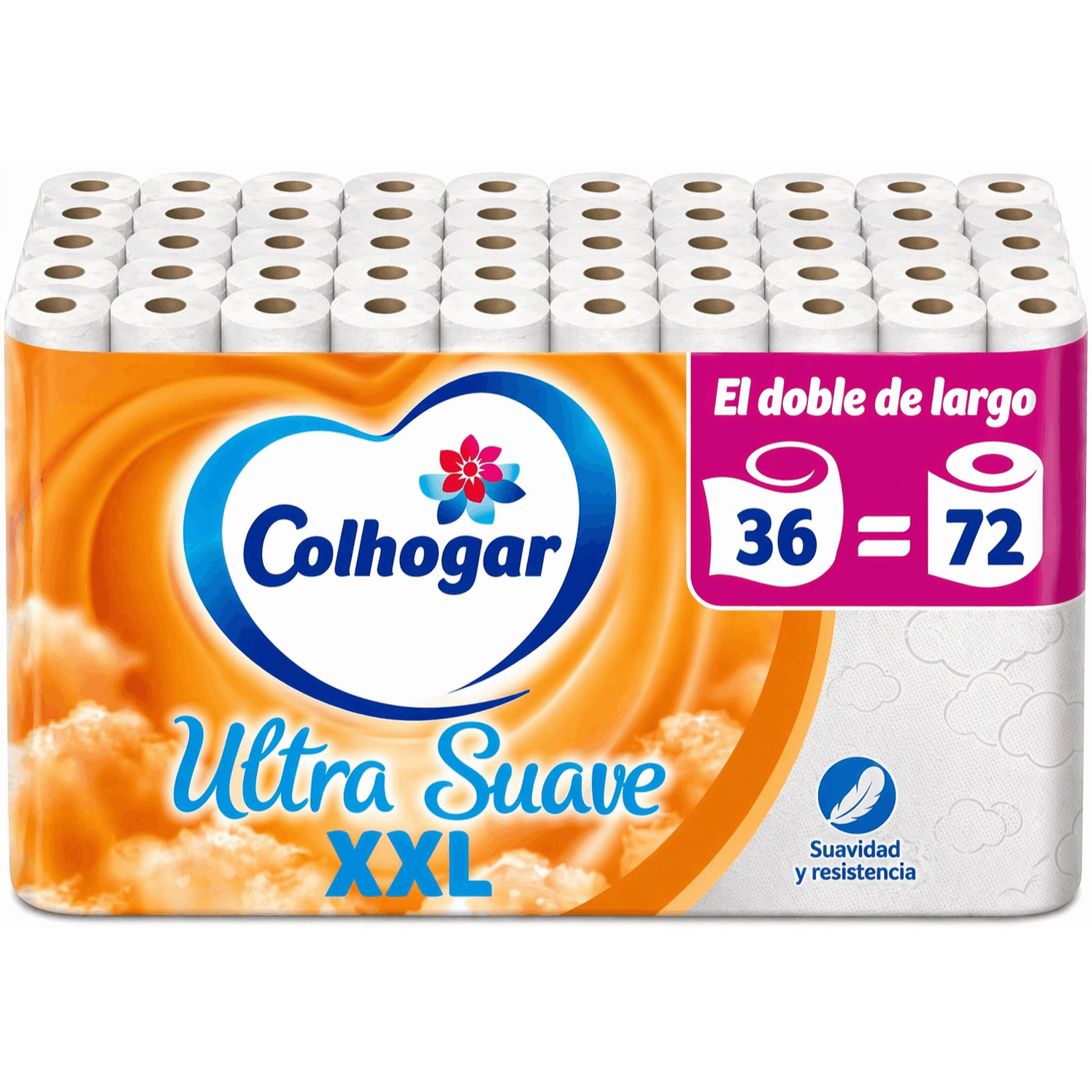 TEMU Colhogar Ultra XXL 36 ROLLOS DE 32.5 METROS - Papel Higiénico - Paquete con 36 Rollos Extra Grandes - Papel de Baño de 2 Capas - de Perfume -