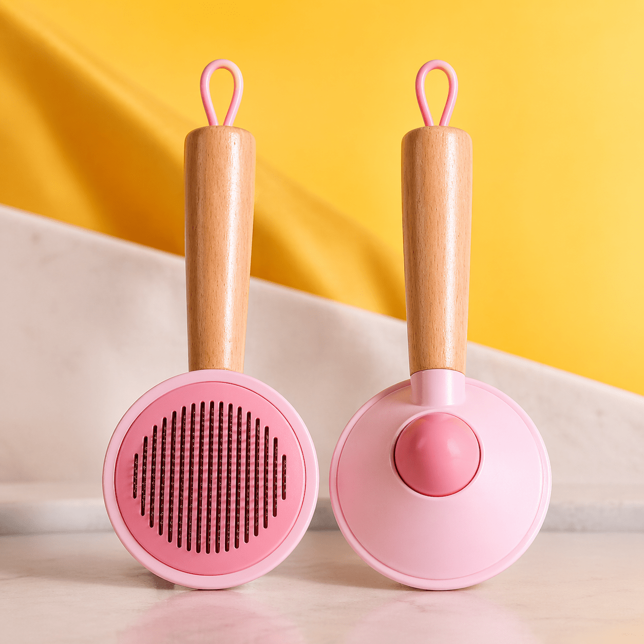 TEMU Cepillo Quitapelos para Perros, Gatos y Conejos | Tamaño 23 x 10 cm | Diseño Ergonómico Antideslizante | Función de | Botón de Autolimpieza para
