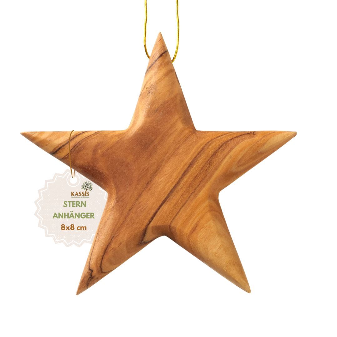 Image of Star-shaped Wooden Ornaments Made Of Olive Wood, Christmas Decoration, Handmade Winter Decoration, Elf Gift