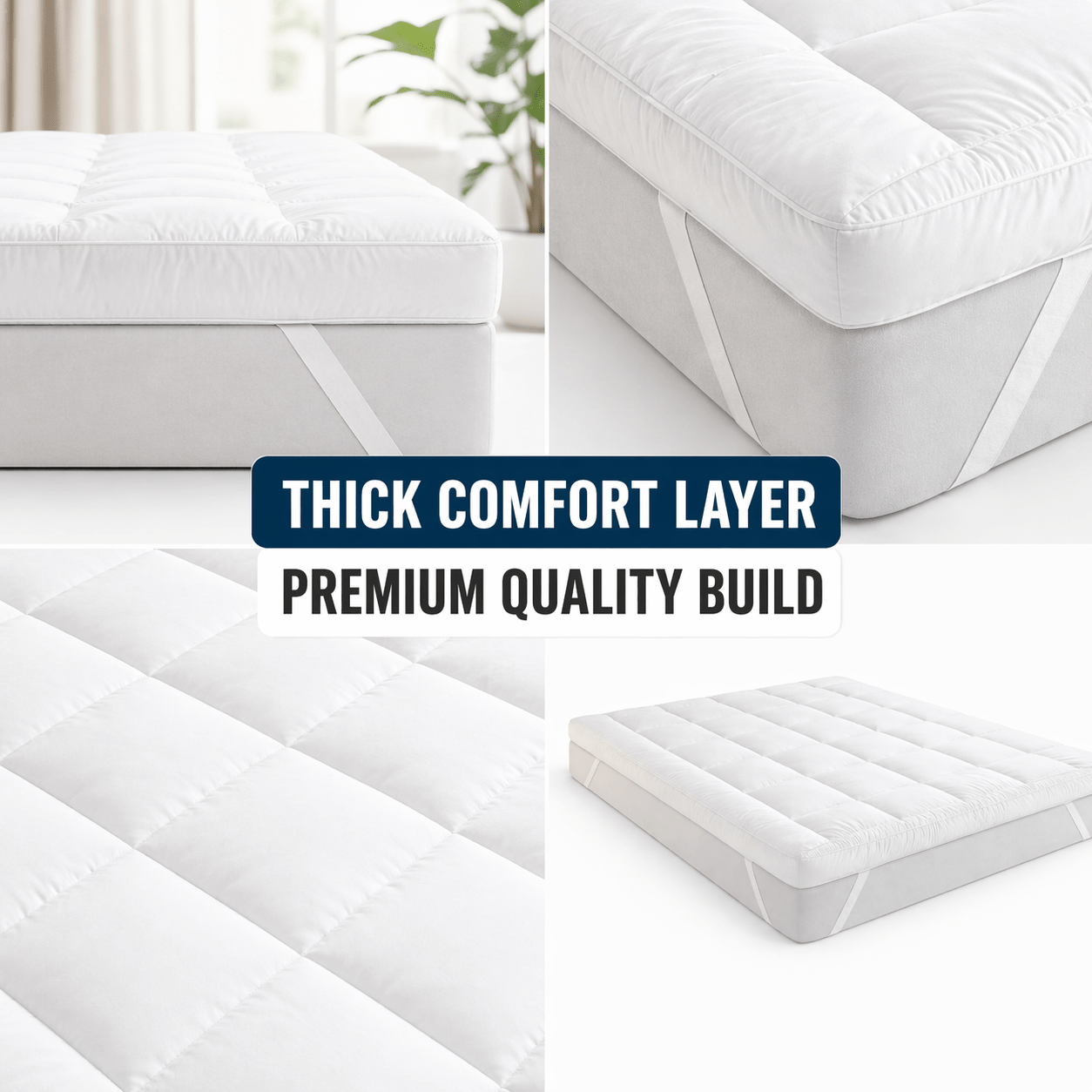10cm Deep 1200GSM Hotel Style Mattress Topper