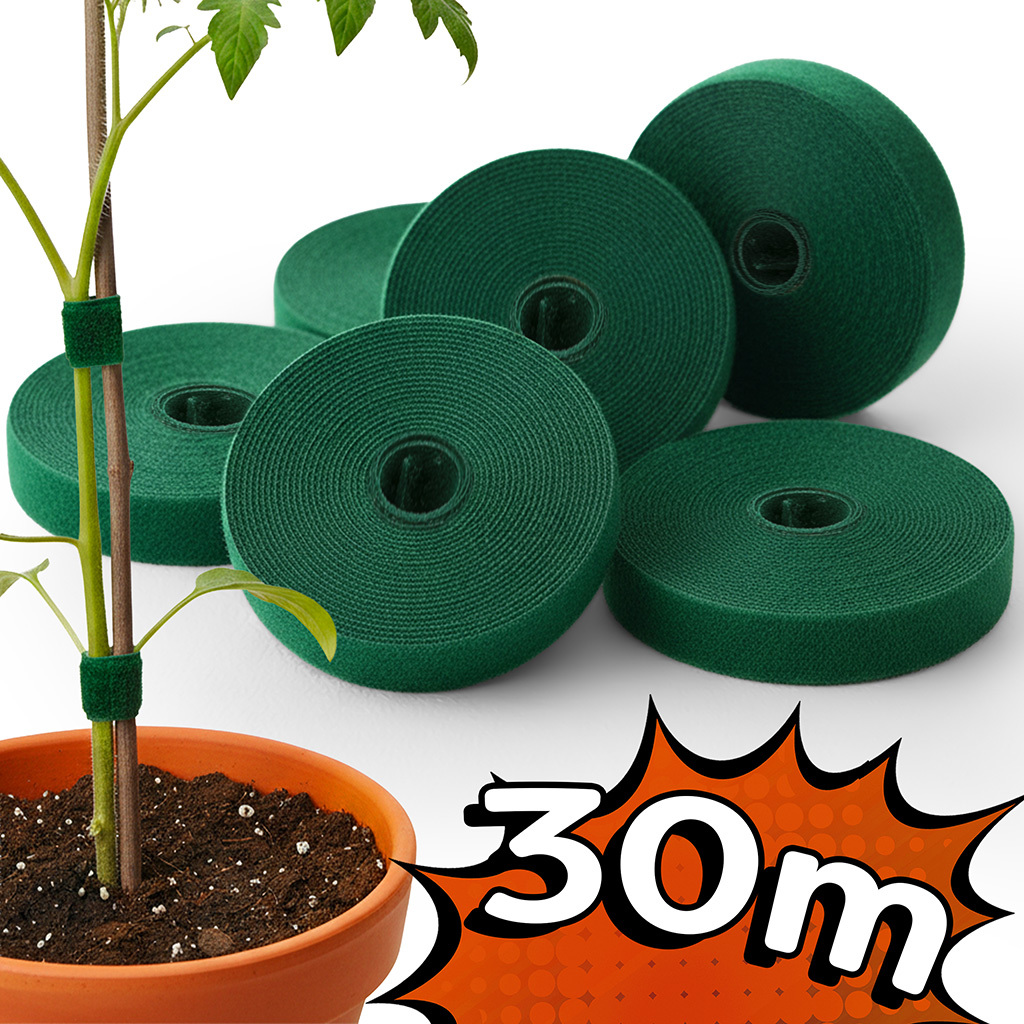 TEMU Kuketo - 6 X 5 M Garden Plant Tape With 1cm Hook And Loop, 30 M Climbing Plant Tape For Tying Up Tomatoes, , Flowers, Reusable Plant Support For