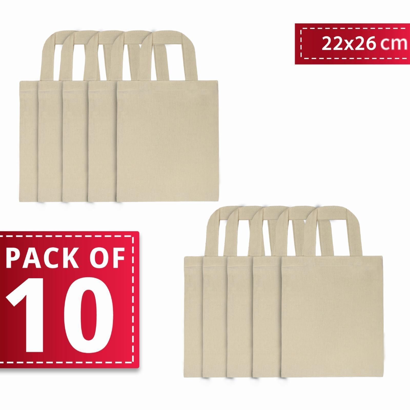 TEMU Bolsas Tote Pequeñas 22X26Cm, Paquete de 10, 145Gsm, 100% Algodón